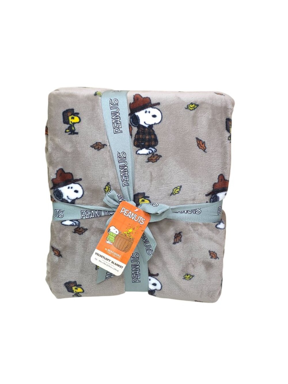 Peanuts Snoopy Velvetloft Queen Blanket By Berkshire Plush Fall Leaves 90"x90"